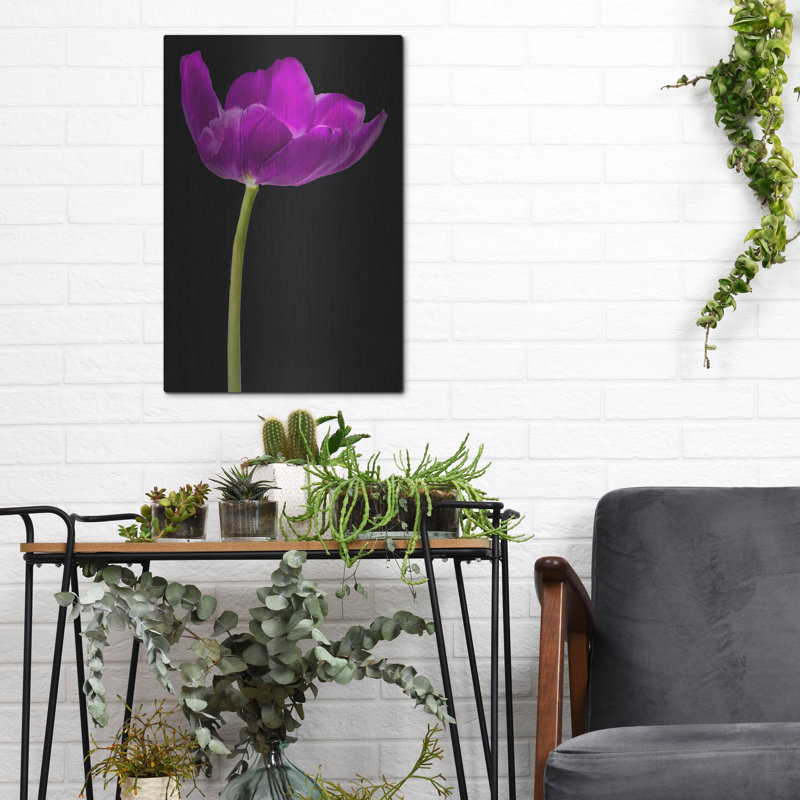 Lueur de tulipe mauve par Pamela Plummer, H 16 po x l 12 po