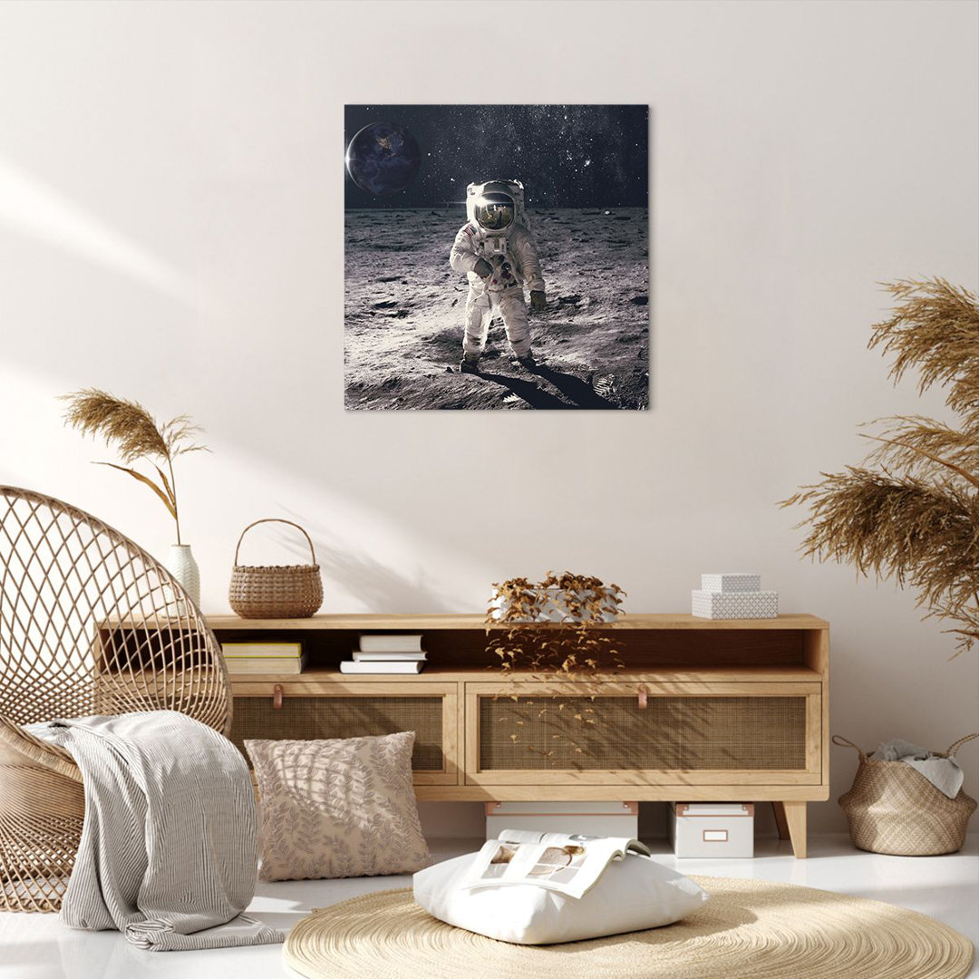 Leinwandbild Mond Erde Astronaut