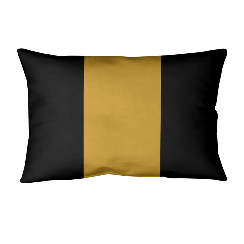 Housse de coussin lombaire Atlanta, Jacksonville, Noir / Doré foncé