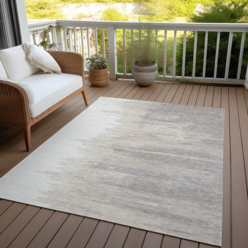 Machine Washable Indoor/Outdoor Chayden ACN1050 Rust Rug, Rectangle 9' x 12'