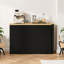 Buffet en bois avec table extensible, armoire de rangement multifonctionnelle avec 2 portes et 3 tiroirs, pour salon, bureau, vestibule et cuisine-121779380