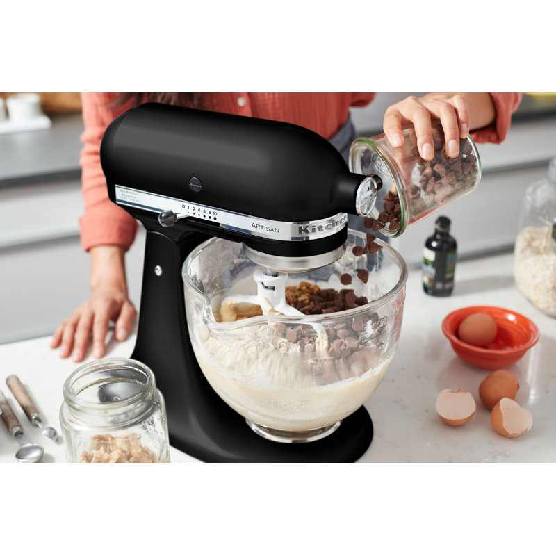 KitchenAid 4.8L Artisan Tilt-Head Stand Mixer with Extra Accessories, Onyx Black