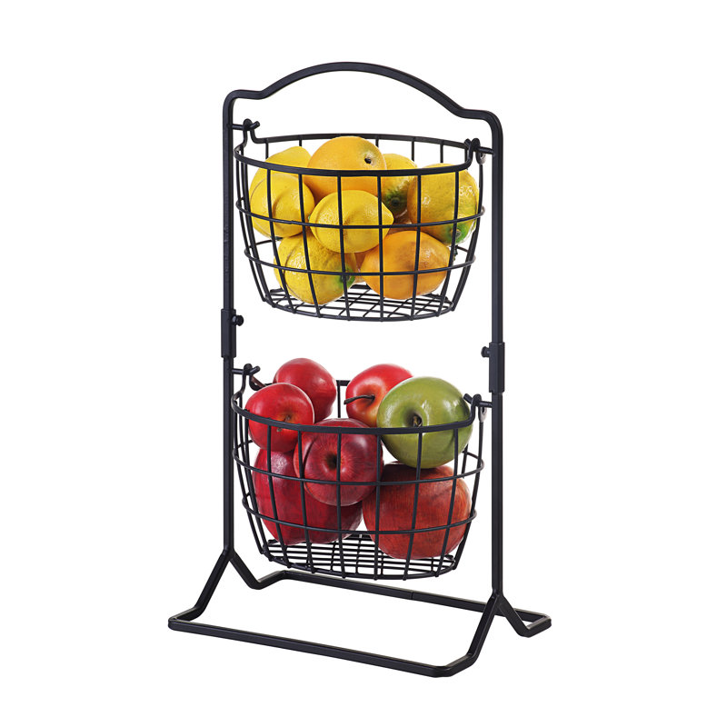 Panier de rangement pour fruits à 2 niveaux
