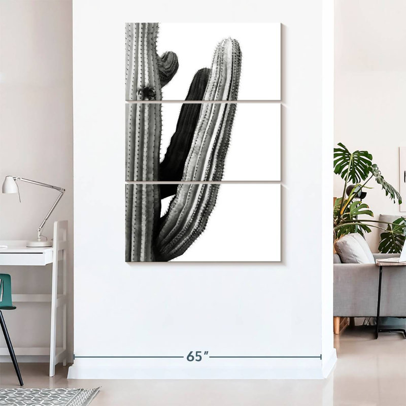 " Cactus Branch " 3 - Pieces, 74" H x 48" W x 1.25" D