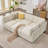 130" Oversized Corduroy Modular Sectional Sofa with Ottoman, Beige - 32" Deep Seats, Seats 6, Reconfigurable U/L-Shaped Sleeper-1458208219