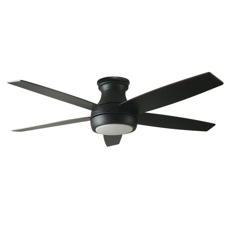Good Housekeeping's Lanier Falls 52" Ceiling Fan with 5 Reversible Blades, Integrated LED & Remote Control, Matte Black