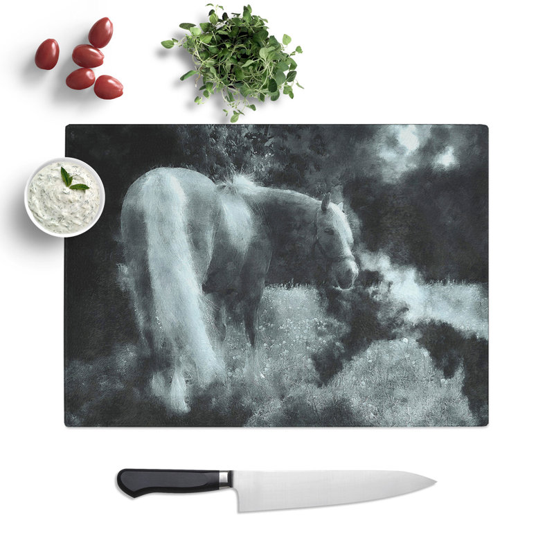 Lone Horse Painting Chopping Board, 0.4cm H x 28.5cm W x 39cm L