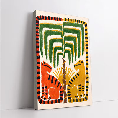 1 pièce, art mural, affiches encadrées et vibrantes, animaux de la jungle abstraits, art mural, décoration bohémienne moderne avec palmier et tigres, conception pour salon, chambre à coucher, bureau à domicile, décoration unique