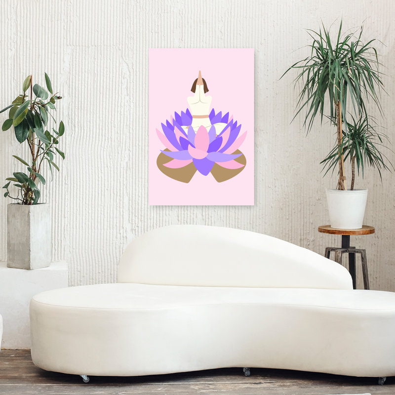 Contemporary Art Contemporary Lotus Flower Wall Art by Artprink - Wrapped Canvas Print, 91.44 cm H x 60.96 cm W