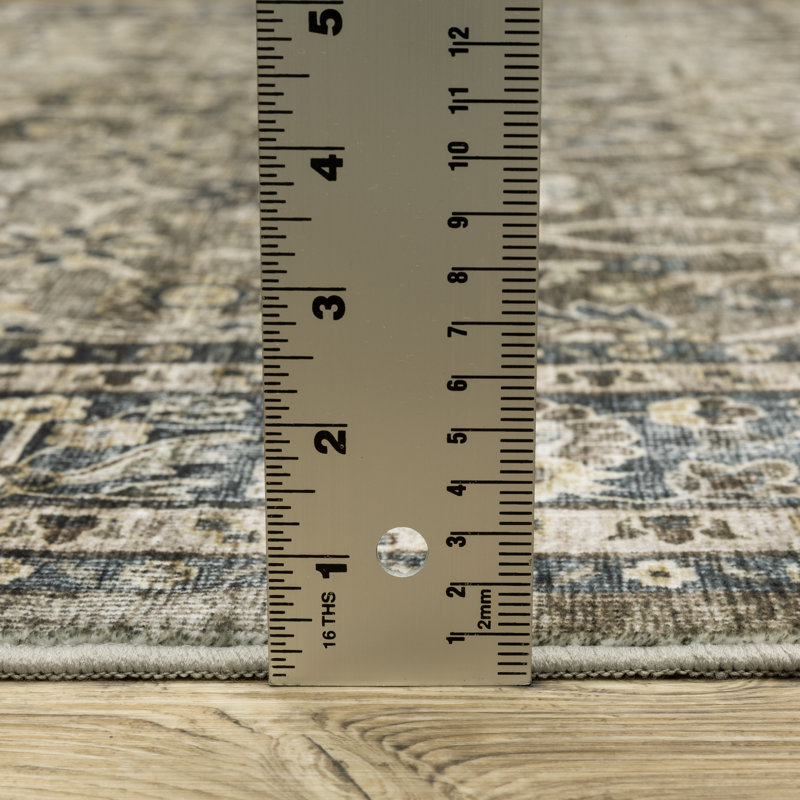 Tapis lavable gris anthracite / bleu Waxman, Tapis de couloir 2 pi x 8 pi