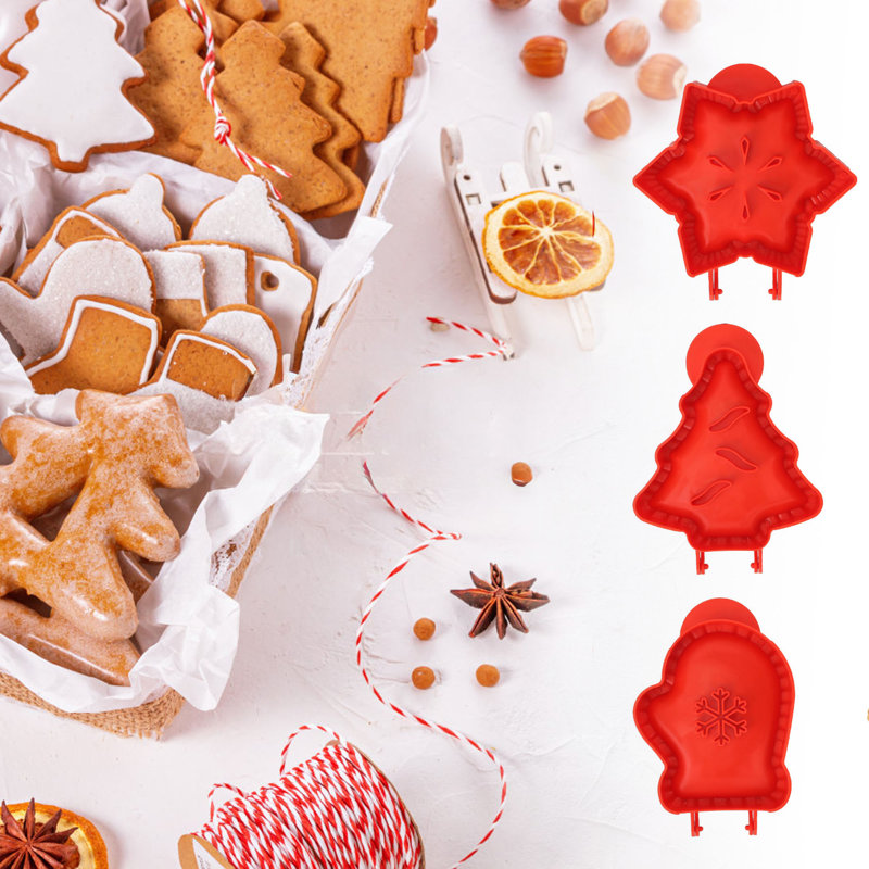3PCS Christmas Hand Pie Molds Dough Presser Mini Pocket Pie Maker Party Potluck Baking Supplies
