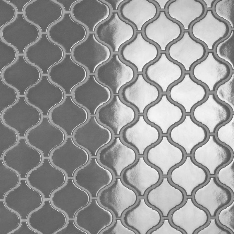 Metro Lantern 9-1/2 " x 10-3/4 " Porcelain Mosaic Floor and Wall Tile, Dark Gray Glossy