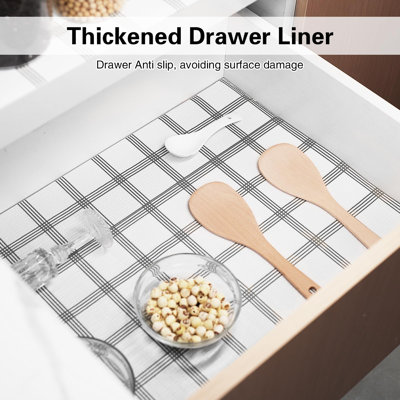 Doublure de tiroir et de tablette pour armoire de cuisine non adhésive, imperméable et lavable