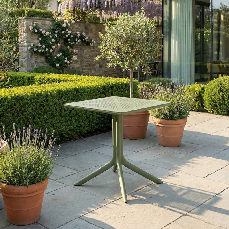 Hilgrun Square Outdoor Dining Table , 70cm cm W 70cm cm D, Olive