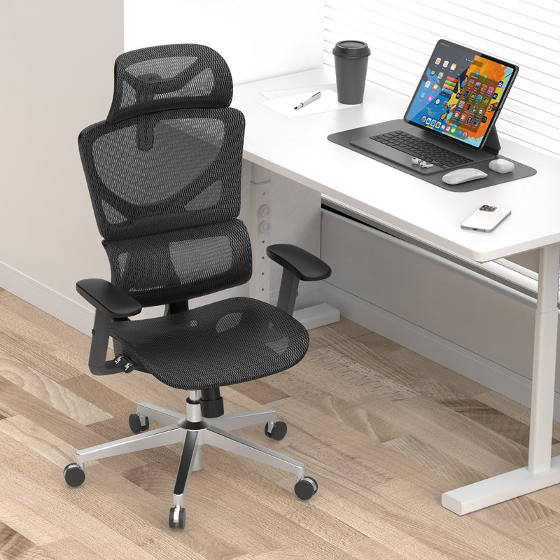 Task Chair with Headrest, Black