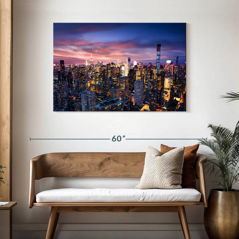 Sireci NYC Cityscape At Night, 30" H x 45" W
