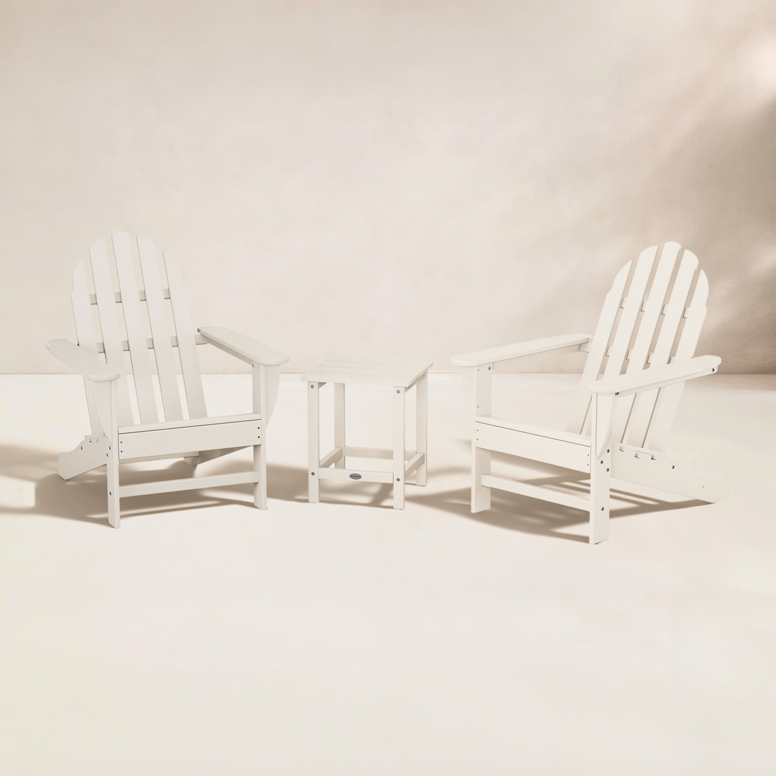 POLYWOOD® Classic Adirondack 2-Person Patio Seating Group, Sand