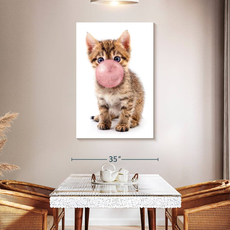 " Bubble Gum Kitten ", 32" H x 48" W x 1.25" D