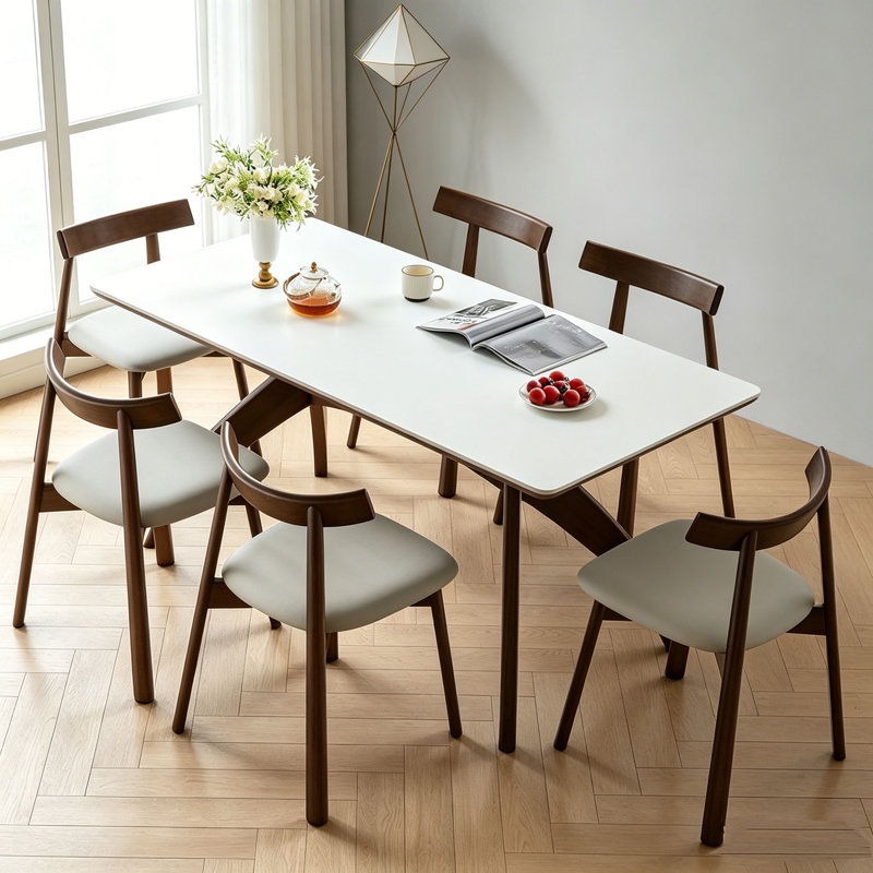 Table de salle à manger Mid-Century, H 29,5 po x l 70,9 po x P 35,4 po