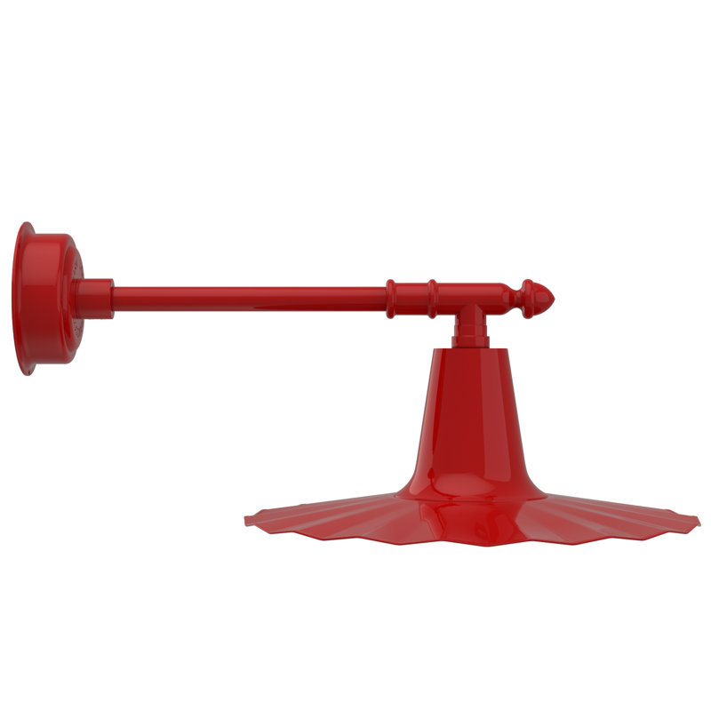 Luminaire de grange d'extérieur à DEL intégré Iris, H 7,5 po x l 20 po x P 20 po, rouge