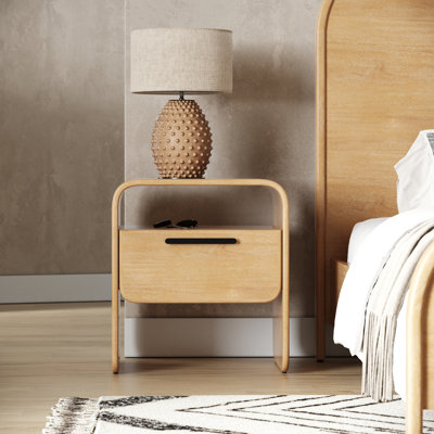 Hultgren - Modern Natural Acacia 1-drawer Nightstand