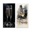 Verre à champagne noir et blanc Essence I - Champagne, ensemble de 2 impressions sur métal-1531896992
