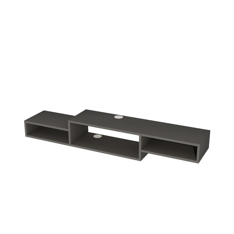 Floating TV Stand With Shelves Linesha, Anthracite