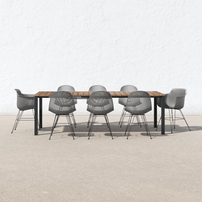 Dusti 94'' Rectangular 8 - Person Outdoor Dining Set