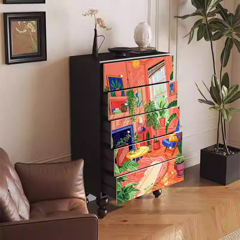Armoire en bois de pin robuste avec tiroirs spacieux