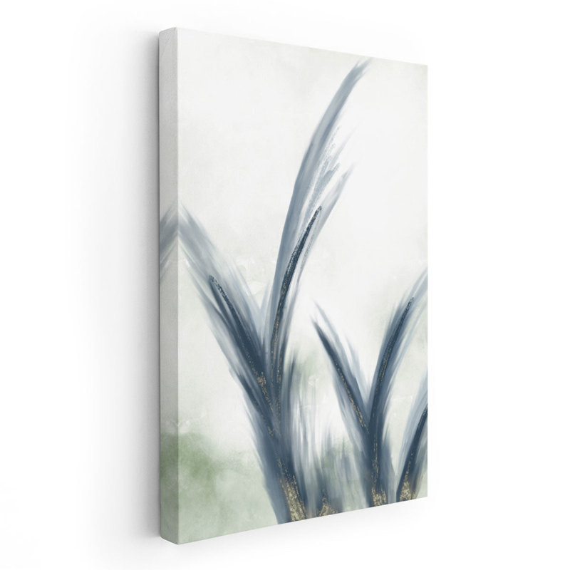 «Abstract Bluegrass 1», reproduction d'art sur toile, Bleu / blanc, H 24 po x l 16 po