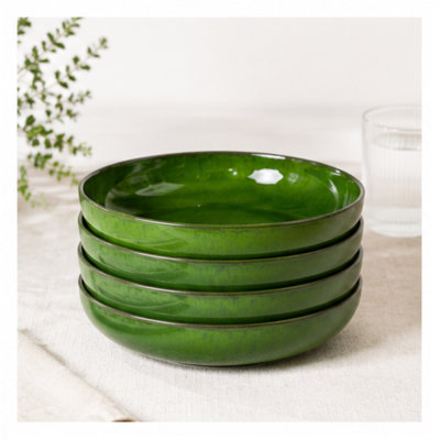 Selena - Medium Shallow Bowl Set Of 4 Blue