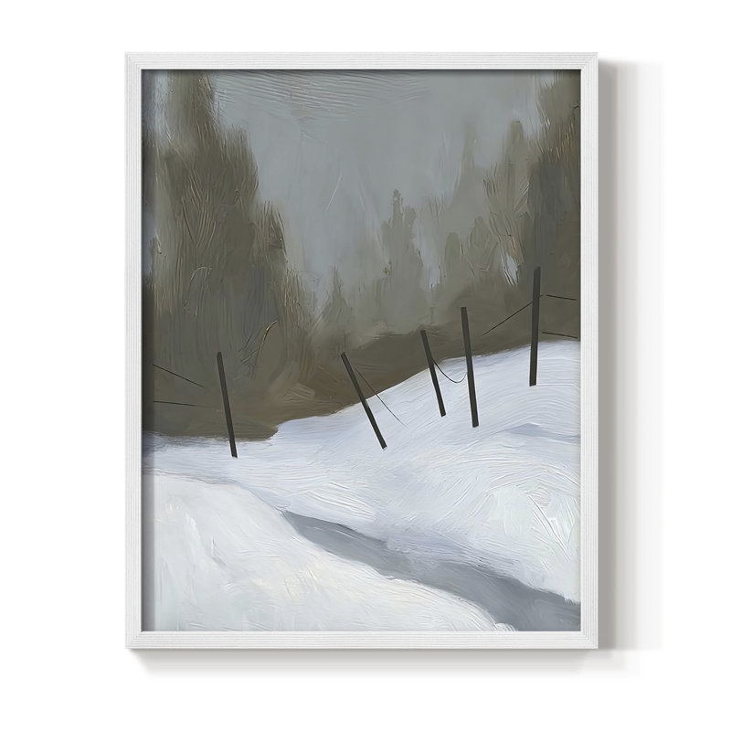 Impression encadrée Deep Snow II - bois massif, H 15 po x l 12 po, Blanc