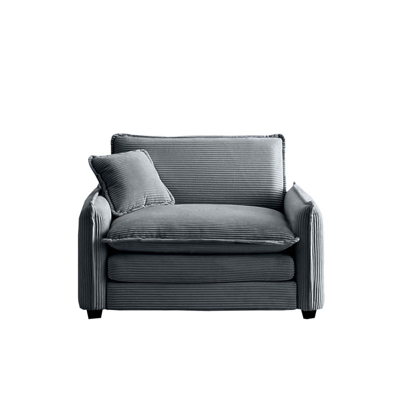 Chaise d'appoint rembourrée avec coussin Raiesha, Gris