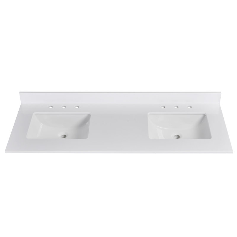 60'' Engineered Stone Double Bathroom Vanity Top with Sink