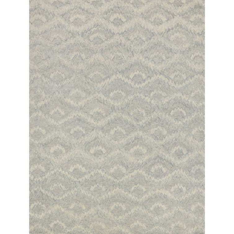 Bargello Gray New Zealand Wool hand-tufted Area Rug