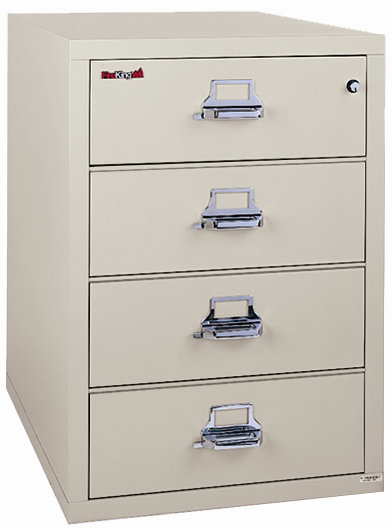 Fireproof 4 - Drawer File Cabinet, Champagne, Key Lock