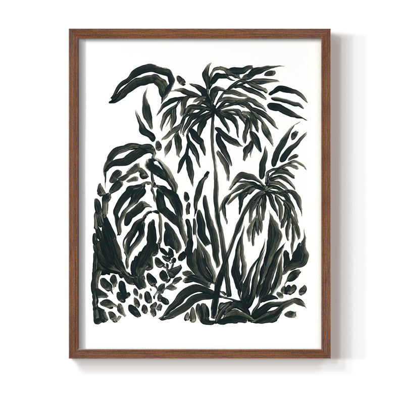Encre Jungle IV, reproduction encadrée - bois massif