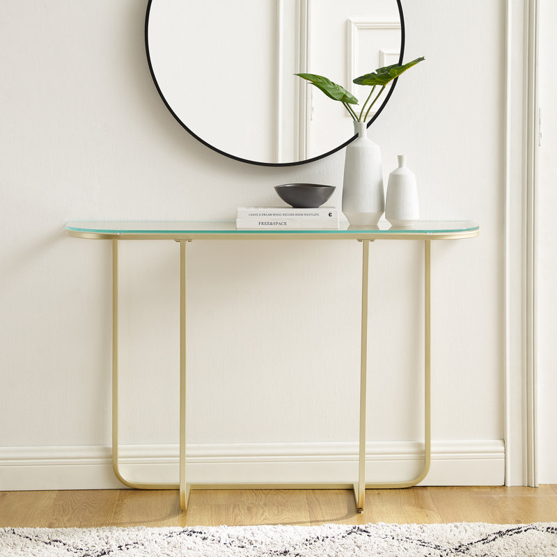 Iberia 112cm Glass Top Console Table
