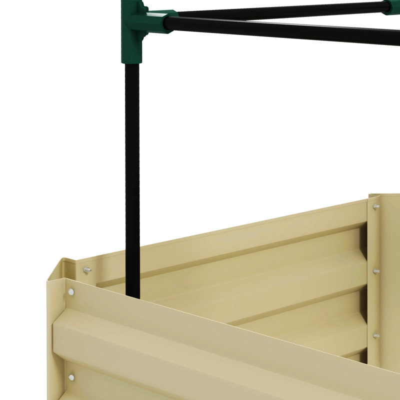 Outsunny Galvanized Raised Garden Bed, White