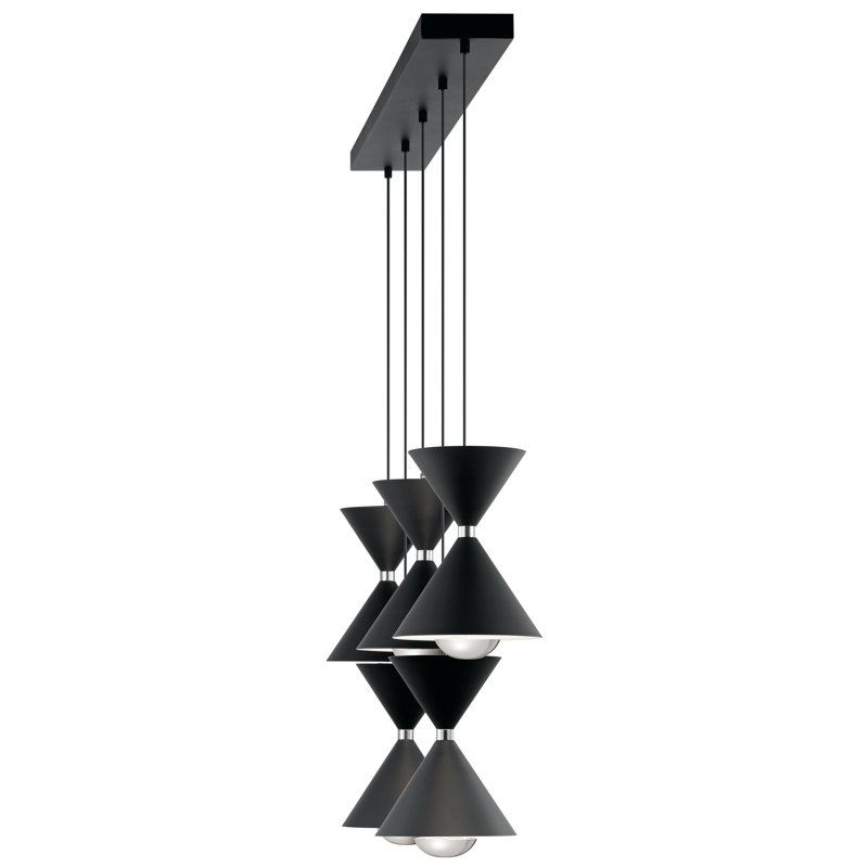 Luminaire suspendu géométrique à del 5 lumières cluster Monford