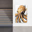 Art mural abstrait avec pieuvre orange expressif-129150540