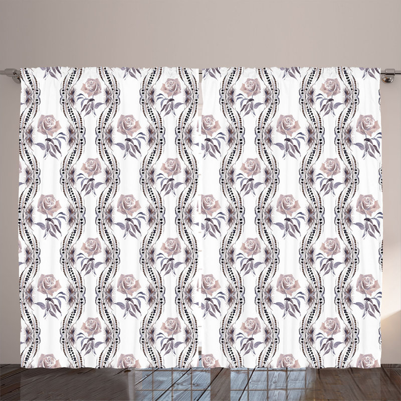 Montsalas Polyester Semi Sheer Curtain Pair