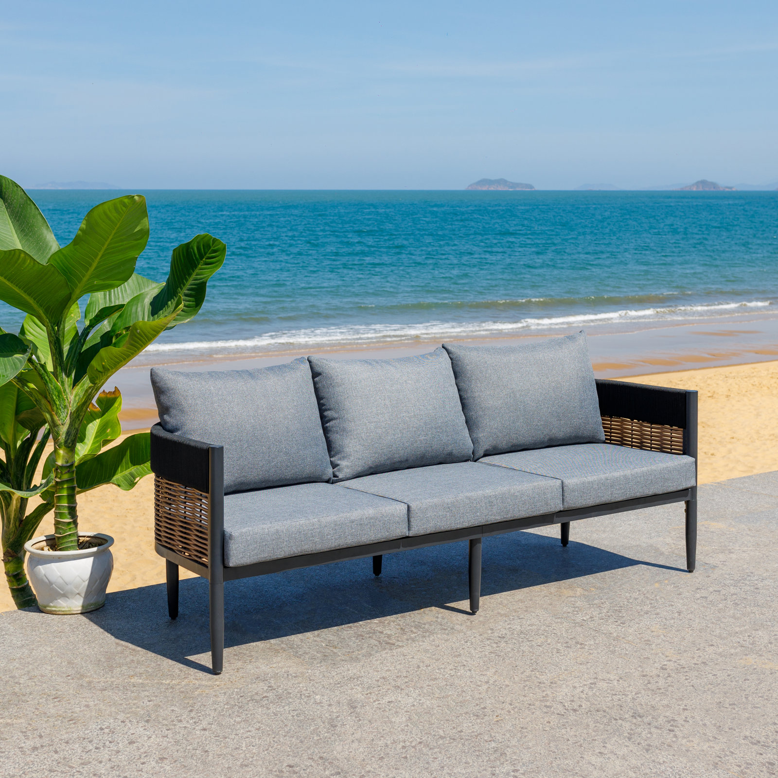 Corrente 3 Seater Sofa, Gray