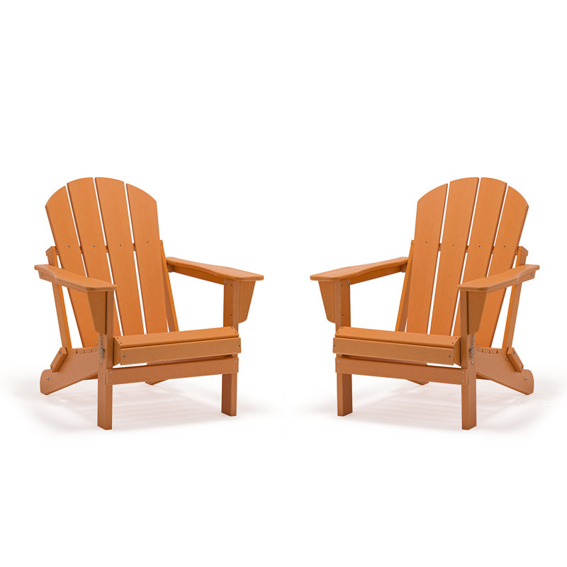 Chaise Adirondack pliante en plastique Lutie, Orange
