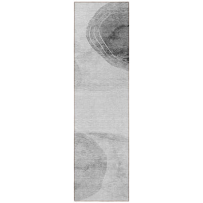 Tapis de couloir d'extérieur 8 pi gris et gris clair