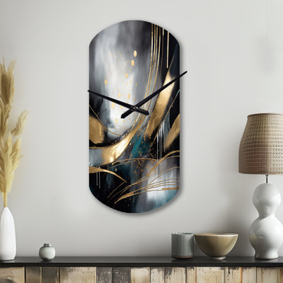 Horloge murale en forme de cylindre, formes abstraites et formes abstraites en marbre II