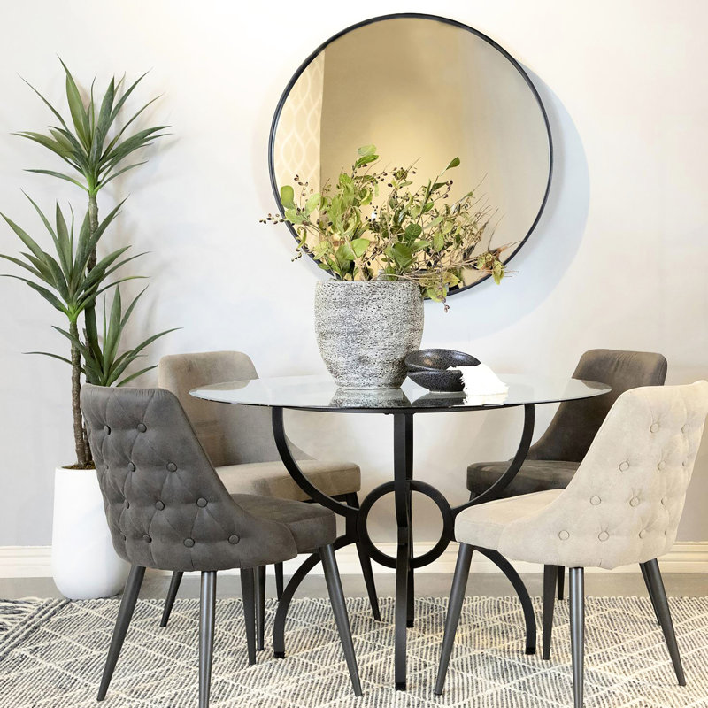 2 chaises de salle à manger grises - capitonnage élégant, élégant pour la zone 2 pièces rembourrée de mousse à dossier incurvé, option