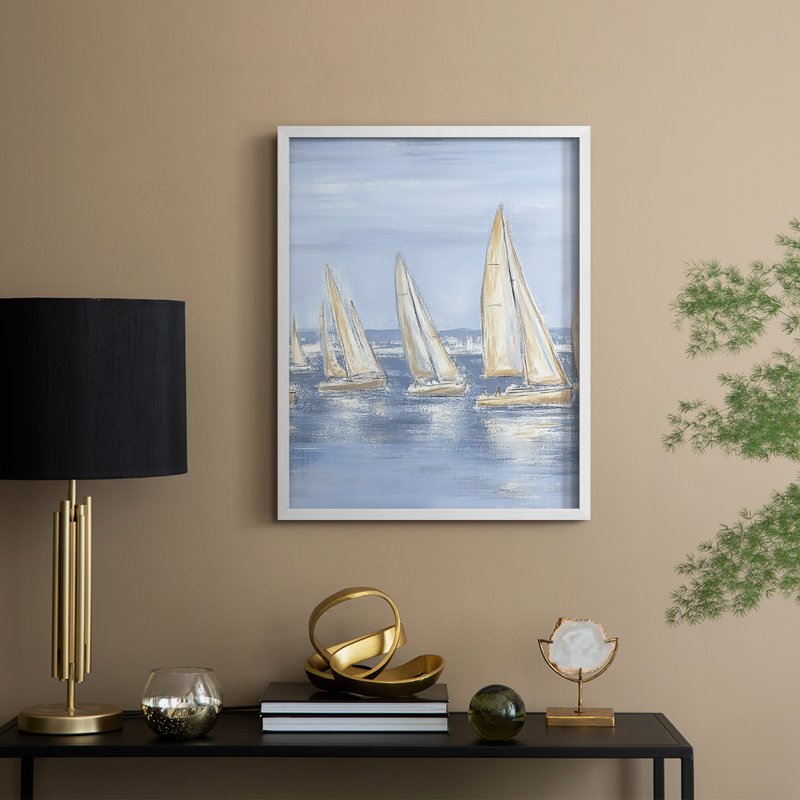 NAUTICAL Series VI, reproduction encadrée - bois massif, H 11 po x l 9 po, Blanc