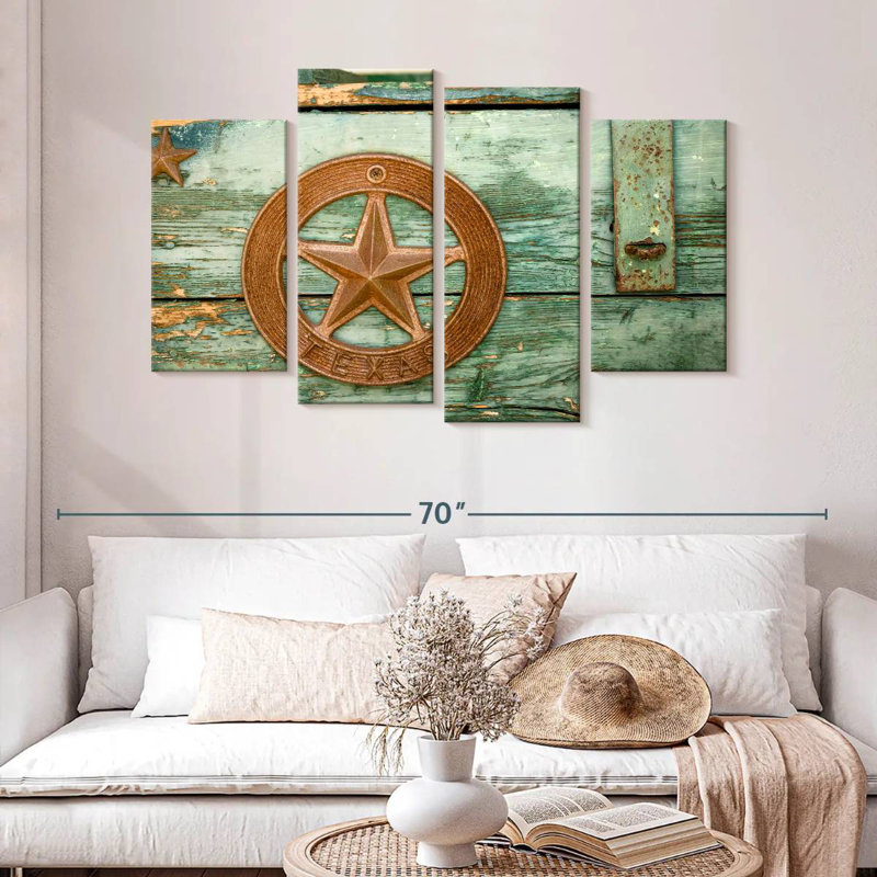 Lelar Rusted Texas Star, 32" H x 52" W