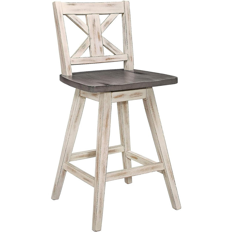Sheila Swivel Counter Stool, White